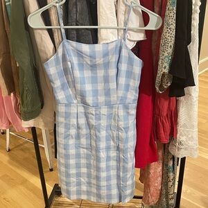 BP Light Blue and White Checkered Mini Dress
